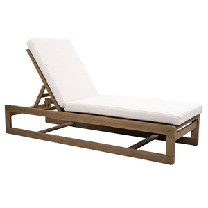 Safavieh Saint Vincent Eucalyptus Chaise Lounge - Weather-resistant Comfort For Stylish Outdoor Relaxation Natural ,Beige Wood ,Fabric ,Foam Cpt1054a