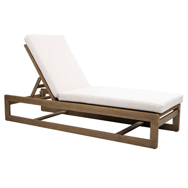 Safavieh Saint Vincent Eucalyptus Chaise Lounge - Weather-resistant Comfort For Stylish Outdoor Relaxation Natural ,Beige Wood ,Fabric ,Foam Cpt1054a