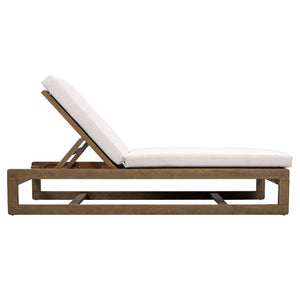 Safavieh Saint Vincent Eucalyptus Chaise Lounge - Weather-resistant Comfort For Stylish Outdoor Relaxation Natural ,Beige Wood ,Fabric ,Foam Cpt1054a