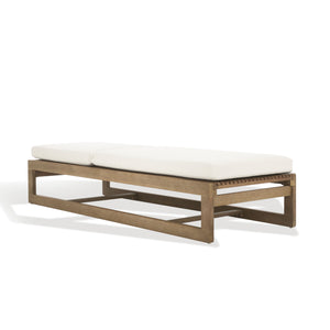 Safavieh Saint Vincent Eucalyptus Chaise Lounge - Weather-resistant Comfort For Stylish Outdoor Relaxation Natural ,Beige Wood ,Fabric ,Foam Cpt1054a