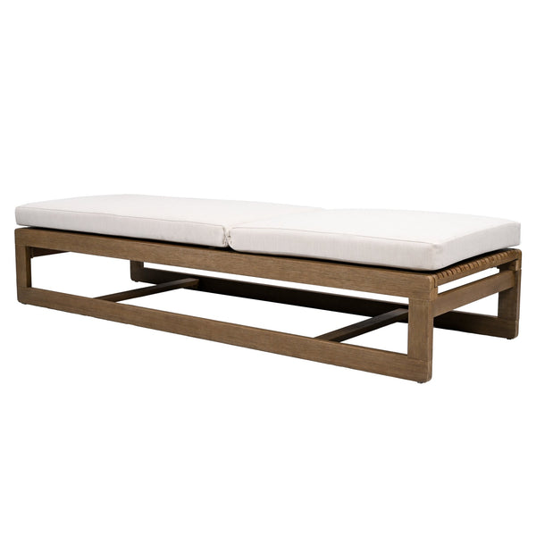 Safavieh Saint Vincent Eucalyptus Chaise Lounge - Weather-resistant Comfort For Stylish Outdoor Relaxation Natural ,Beige Wood ,Fabric ,Foam Cpt1054a