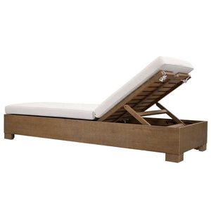 Safavieh Blanquilla Eucalyptus Chaise Lounge - Luxurious Outdoor Seating With Durable Olefin Upholstery Natural ,Beige Wood ,Fabric ,Foam Cpt1056a
