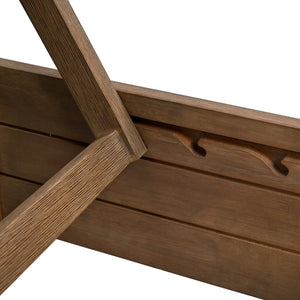 Safavieh Blanquilla Eucalyptus Chaise Lounge - Luxurious Outdoor Seating With Durable Olefin Upholstery Natural ,Beige Wood ,Fabric ,Foam Cpt1056a