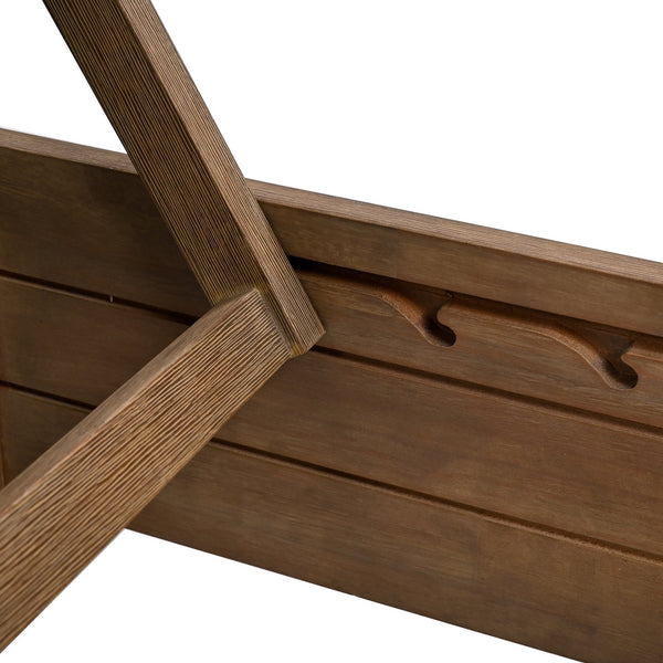 Safavieh Blanquilla Eucalyptus Chaise Lounge - Luxurious Outdoor Seating With Durable Olefin Upholstery Natural ,Beige Wood ,Fabric ,Foam Cpt1056a