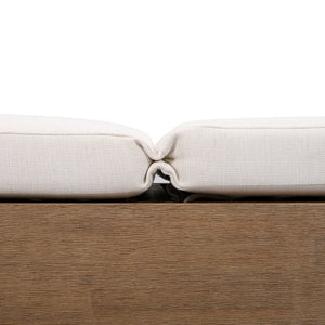 Safavieh Blanquilla Eucalyptus Chaise Lounge - Luxurious Outdoor Seating With Durable Olefin Upholstery Natural ,Beige Wood ,Fabric ,Foam Cpt1056a