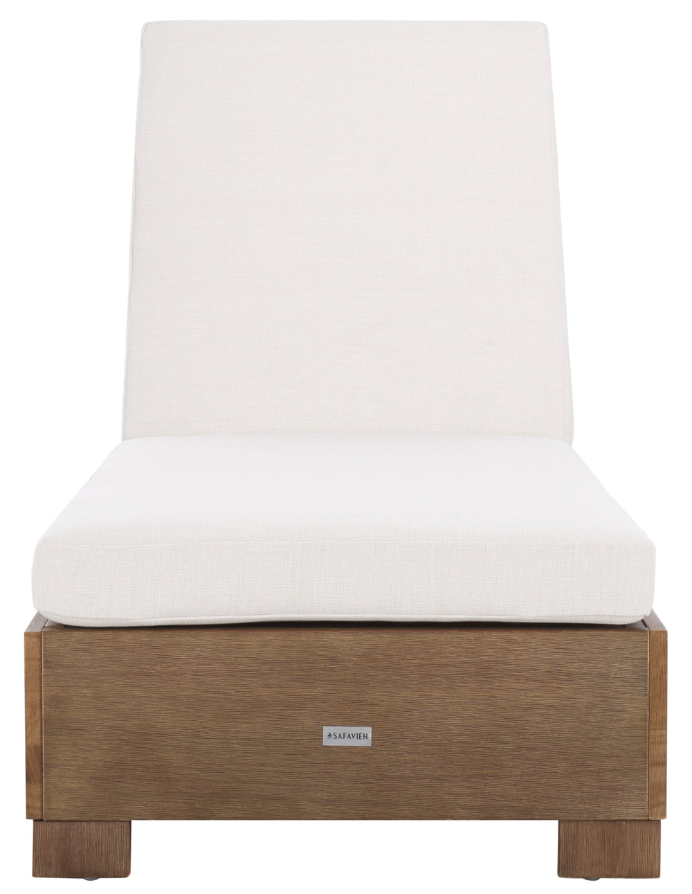 Safavieh Blanquilla Eucalyptus Chaise Lounge - Luxurious Outdoor Seating With Durable Olefin Upholstery Natural ,Beige Wood ,Fabric ,Foam Cpt1056a