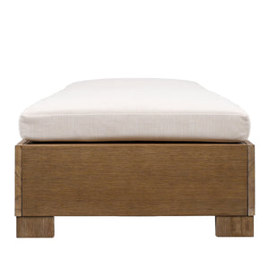 Safavieh Blanquilla Eucalyptus Chaise Lounge - Luxurious Outdoor Seating With Durable Olefin Upholstery Natural ,Beige Wood ,Fabric ,Foam Cpt1056a