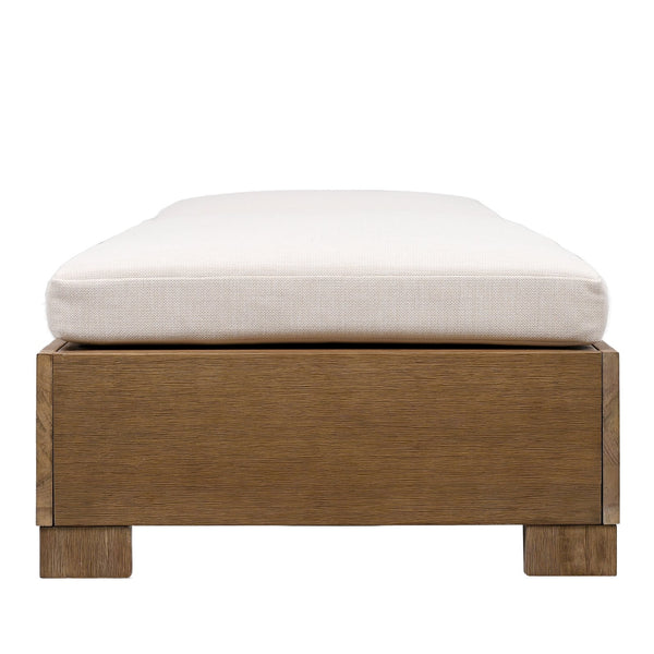 Safavieh Blanquilla Eucalyptus Chaise Lounge - Luxurious Outdoor Seating With Durable Olefin Upholstery Natural ,Beige Wood ,Fabric ,Foam Cpt1056a