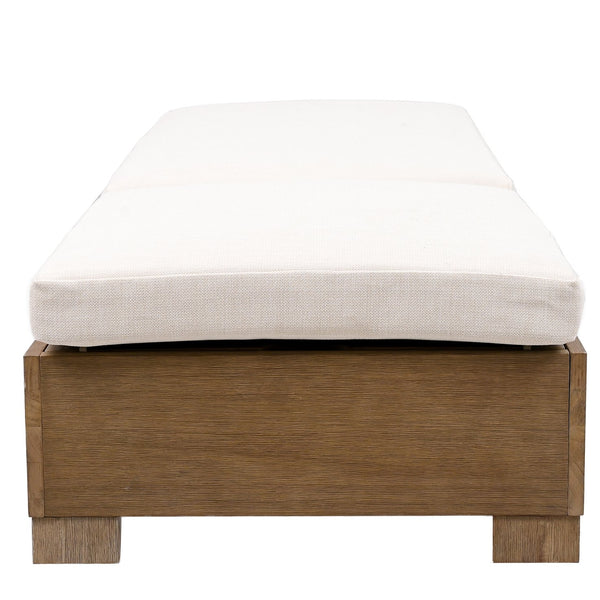 Safavieh Blanquilla Eucalyptus Chaise Lounge - Luxurious Outdoor Seating With Durable Olefin Upholstery Natural ,Beige Wood ,Fabric ,Foam Cpt1056a