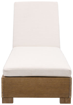 Safavieh Blanquilla Eucalyptus Chaise Lounge - Luxurious Outdoor Seating With Durable Olefin Upholstery Natural ,Beige Wood ,Fabric ,Foam Cpt1056a