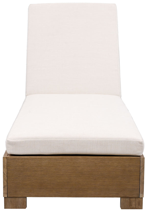 Safavieh Blanquilla Eucalyptus Chaise Lounge - Luxurious Outdoor Seating With Durable Olefin Upholstery Natural ,Beige Wood ,Fabric ,Foam Cpt1056a