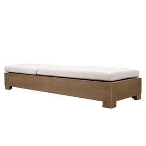 Safavieh Blanquilla Eucalyptus Chaise Lounge - Luxurious Outdoor Seating With Durable Olefin Upholstery Natural ,Beige Wood ,Fabric ,Foam Cpt1056a