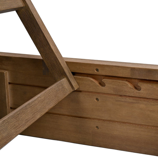 Safavieh Barbados Eucalyptus Chaise Lounge Outdoor - Relax In Style With Sustainable Elegance For Your Patio Natural ,Beige Wood ,Fabric ,Foam Cpt1057a