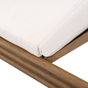 Safavieh Barbados Eucalyptus Chaise Lounge Outdoor - Relax In Style With Sustainable Elegance For Your Patio Natural ,Beige Wood ,Fabric ,Foam Cpt1057a