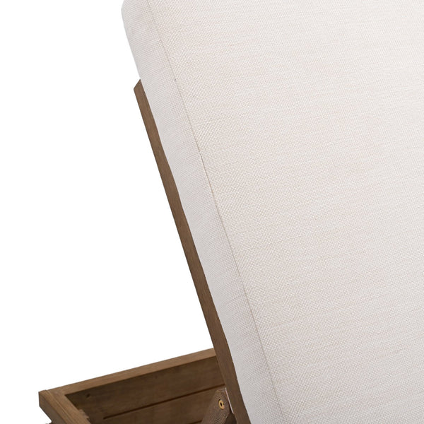 Safavieh Barbados Eucalyptus Chaise Lounge Outdoor - Relax In Style With Sustainable Elegance For Your Patio Natural ,Beige Wood ,Fabric ,Foam Cpt1057a