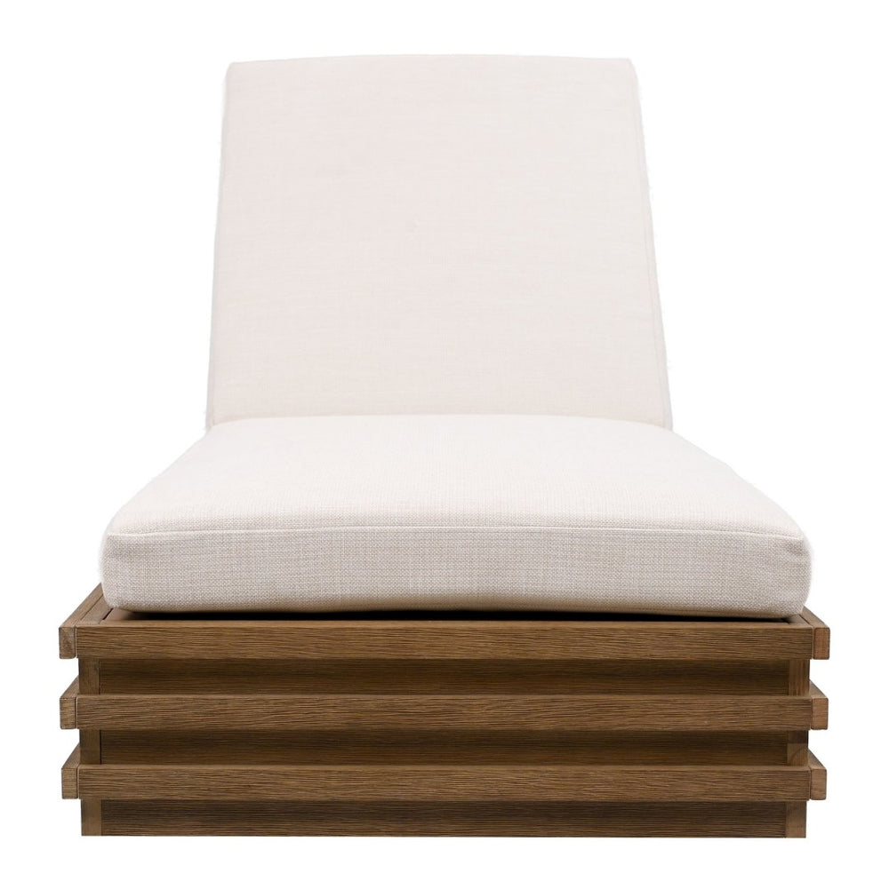 Safavieh BARBADOS Eucalyptus Chaise Lounge - Elegant Beige Cushion, Weather-Resistant Outdoor Comfort CPT1057A