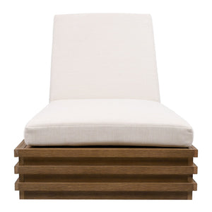 Safavieh Barbados Eucalyptus Chaise Lounge Outdoor - Relax In Style With Sustainable Elegance For Your Patio Natural ,Beige Wood ,Fabric ,Foam Cpt1057a