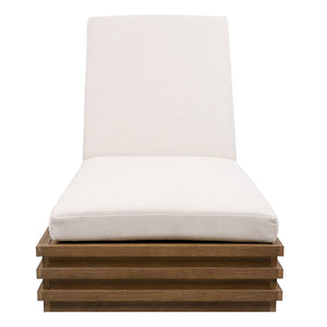 Safavieh Barbados Eucalyptus Chaise Lounge Outdoor - Relax In Style With Sustainable Elegance For Your Patio Natural ,Beige Wood ,Fabric ,Foam Cpt1057a