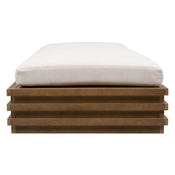 Safavieh Barbados Eucalyptus Chaise Lounge Outdoor - Relax In Style With Sustainable Elegance For Your Patio Natural ,Beige Wood ,Fabric ,Foam Cpt1057a