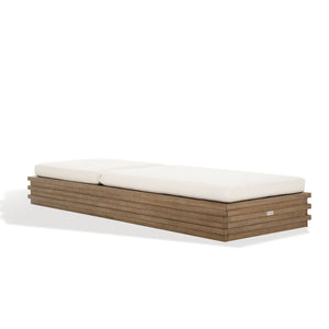 Safavieh Barbados Eucalyptus Chaise Lounge Outdoor - Relax In Style With Sustainable Elegance For Your Patio Natural ,Beige Wood ,Fabric ,Foam Cpt1057a