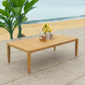 Safavieh Samoa Brazilian Teak Patio Coffee Table - Elegant Outdoor Centerpiece For Relaxation And Style Natural Wood Cpt1059a