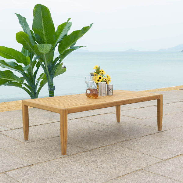 Safavieh Samoa Brazilian Teak Patio Coffee Table - Elegant Outdoor Centerpiece For Relaxation And Style Natural Wood Cpt1059a