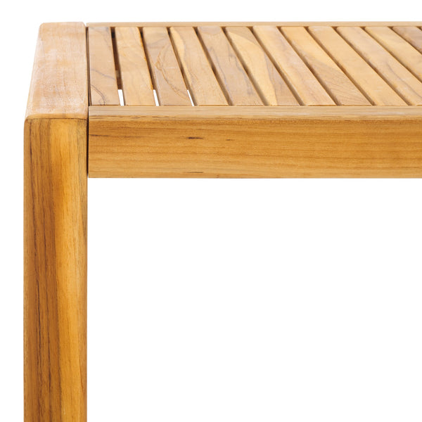 Safavieh Samoa Brazilian Teak Patio Accent Table – Elegant Outdoor Furniture For Stylish Gatherings And Relaxation Natural Wood Cpt1060a