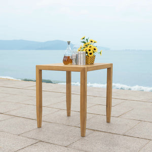 Safavieh Samoa Brazilian Teak Patio Accent Table – Elegant Outdoor Furniture For Stylish Gatherings And Relaxation Natural Wood Cpt1060a