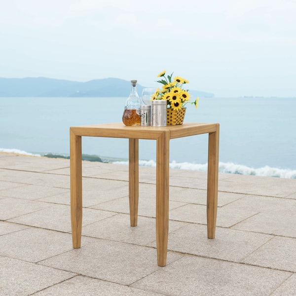 Safavieh Samoa Brazilian Teak Patio Accent Table – Elegant Outdoor Furniture For Stylish Gatherings And Relaxation Natural Wood Cpt1060a