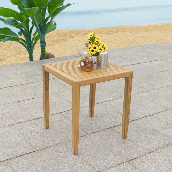 Safavieh Samoa Brazilian Teak Patio Accent Table – Elegant Outdoor Furniture For Stylish Gatherings And Relaxation Natural Wood Cpt1060a