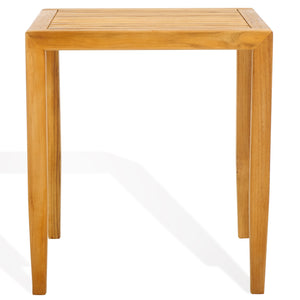 Safavieh Samoa Brazilian Teak Patio Accent Table – Elegant Outdoor Furniture For Stylish Gatherings And Relaxation Natural Wood Cpt1060a