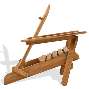 Alani Teak Adirondack Chair With Ergonomic Sloped Seat And Wide Arms, Durable Weather-Resistant Wood Back Patio Seating