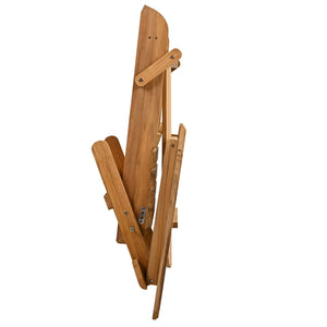 Alani Teak Adirondack Chair With Ergonomic Sloped Seat And Wide Arms, Durable Weather-Resistant Wood Back Patio Seating