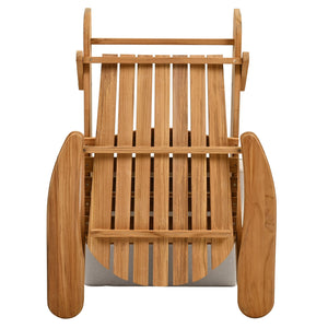Alani Teak Adirondack Chair With Ergonomic Sloped Seat And Wide Arms, Durable Weather-Resistant Wood Back Patio Seating