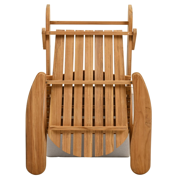 Alani Teak Adirondack Chair With Ergonomic Sloped Seat And Wide Arms, Durable Weather-Resistant Wood Back Patio Seating