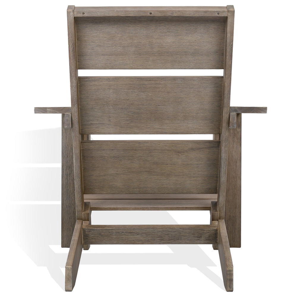 Coral Eucalyptus Adirondack Chair With Durable Wood Build, Ergonomic Deep Seat & Wide Armrests