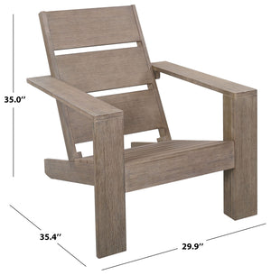 Coral Eucalyptus Adirondack Chair With Durable Wood Build, Ergonomic Deep Seat & Wide Armrests