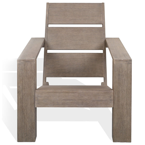 Coral Eucalyptus Adirondack Chair With Durable Wood Build, Ergonomic Deep Seat & Wide Armrests