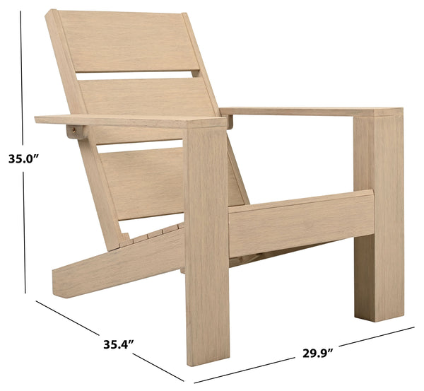 Calypso Eucalyptus Adirondack Chair — Durable Outdoor Hardwood Seating, Ergonomic Slatted Design, Weather-Resistant Finish