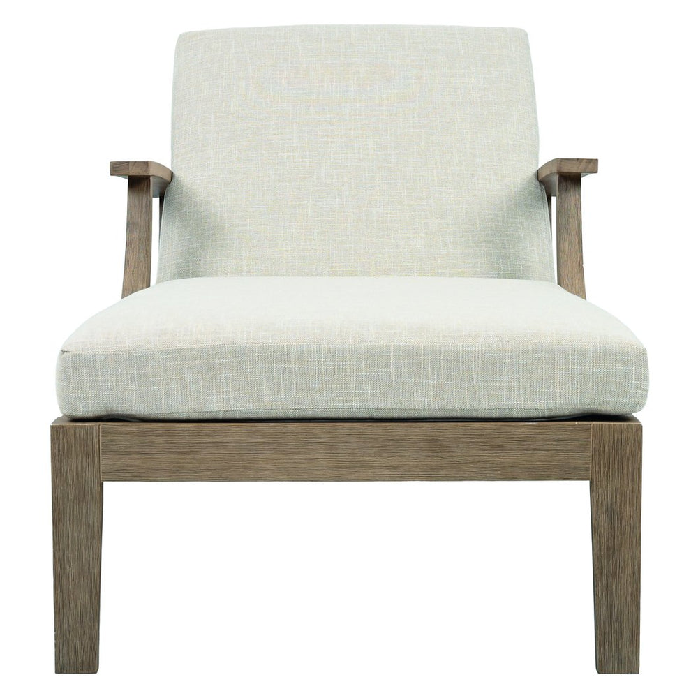 Martinique Wood Patio Chaise Lounge With High-Density Foam Cushioning And Durable Uv-Resistant Fabric