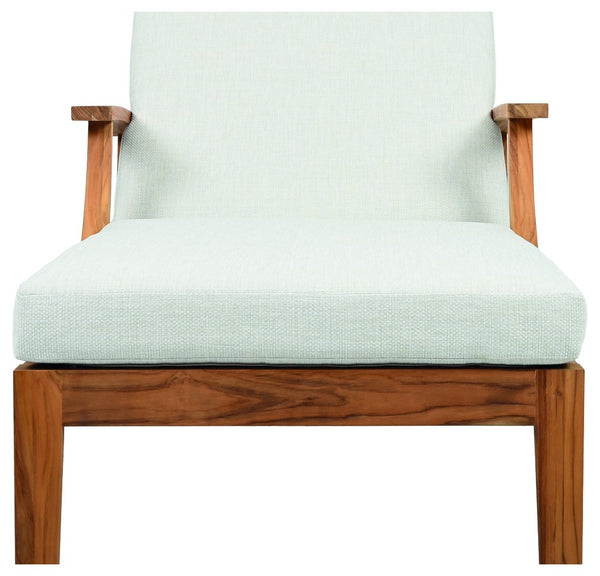 Martinique Wood Patio Chaise Lounge With High-Density Foam Cushioning And Durable Uv-Resistant Fabric