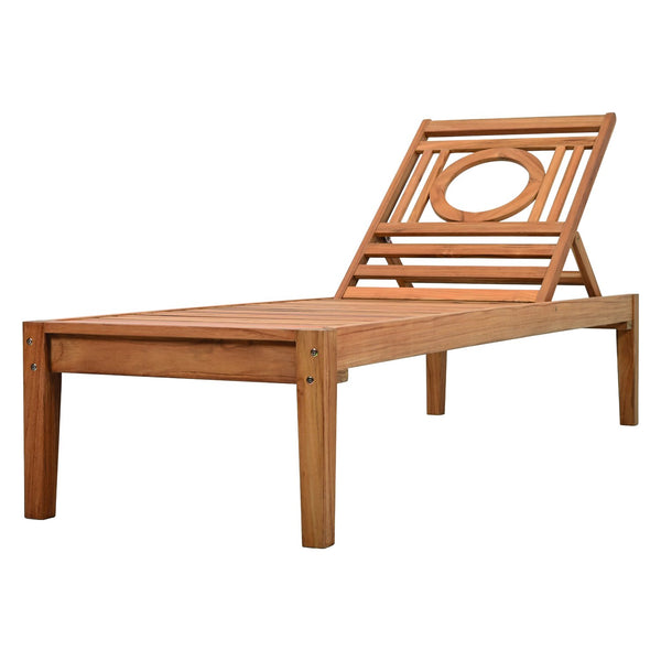 Safavieh Montclair Teakwood Chaise Lounge - Luxurious Outdoor Comfort With Natural Teak & White Fabric White ,Natural Teak Wood ,Fabric ,Foam Cpt1067a