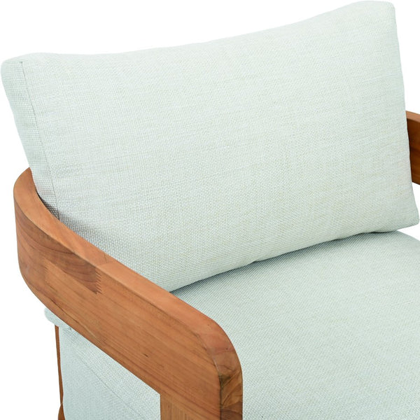 Safavieh Achilles Teak Patio Chair - Elegant Natural Wood Design With White Accents For Outdoor Relaxation White ,Natural Teak Wood ,Fabric ,Foam Cpt1068a