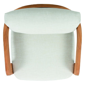 Safavieh Achilles Teak Patio Chair - Elegant Natural Wood Design With White Accents For Outdoor Relaxation White ,Natural Teak Wood ,Fabric ,Foam Cpt1068a