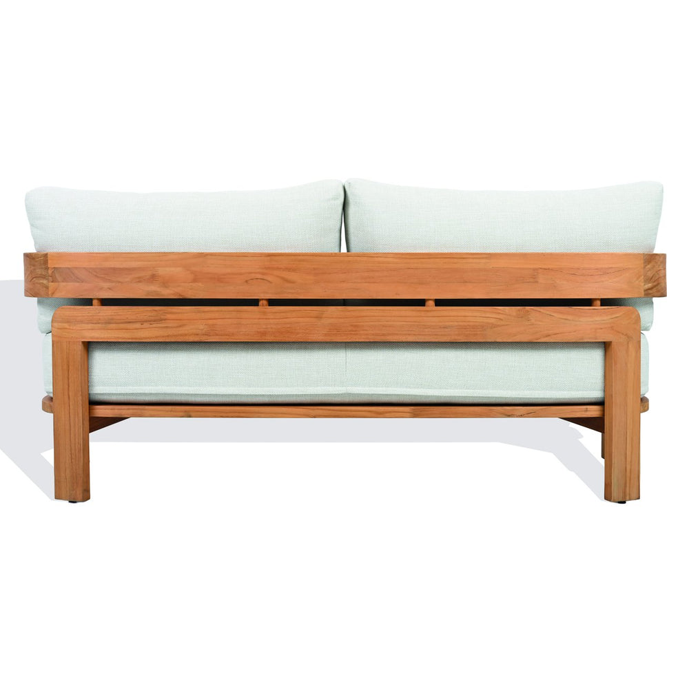 Safavieh Achilles Teak Patio Sofa - Stylish Natural Teak Design With Plush White Cushions For Outdoor Comfort White ,Natural Teak Wood ,Fabric ,Foam Cpt1069a