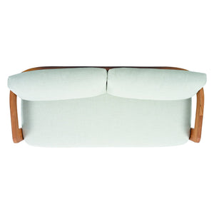 Safavieh Achilles Teak Patio Sofa - Stylish Natural Teak Design With Plush White Cushions For Outdoor Comfort White ,Natural Teak Wood ,Fabric ,Foam Cpt1069a