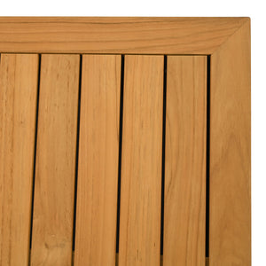 Saint Lucia Reeded Teak Wood Coffee Table — Solid Teak Low-Profile Rectangular Centerpiece For Living Rooms