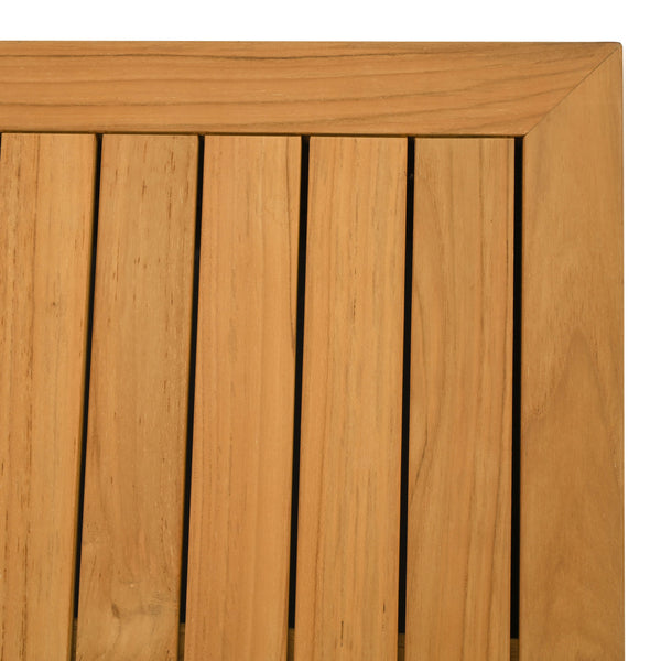 Saint Lucia Reeded Teak Wood Coffee Table — Solid Teak Low-Profile Rectangular Centerpiece For Living Rooms