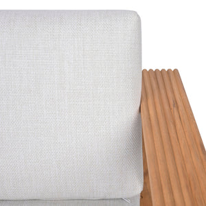 Saint Lucia Reeded Teak Patio Chair With Plush Foam Cushioning And Weather-Ready Durable Frame