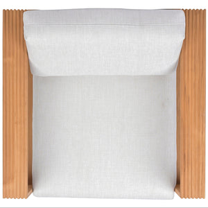 Saint Lucia Reeded Teak Patio Chair With Plush Foam Cushioning And Weather-Ready Durable Frame